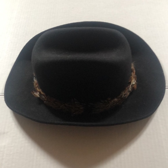 Vintage Henry Margu original creations soft fabric felt hat in black w feathers main image 5